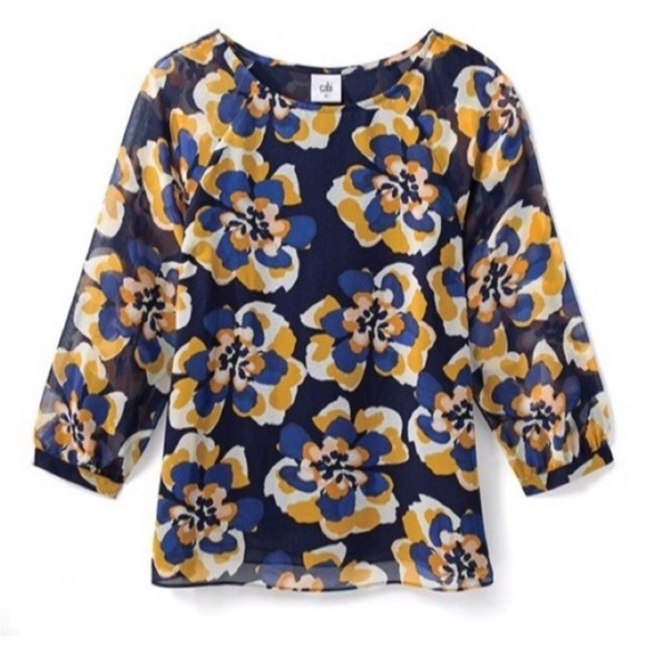 CAbi 3426 Lydia Floral Blouse XL EUC - Picture 2 of 7